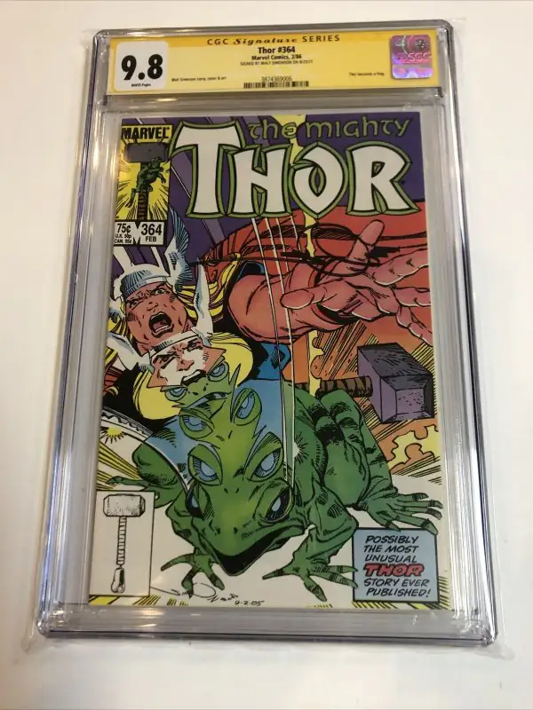 Thor #364 (Marvel Comics, 1986), CGC 9.8 graded comic book, Signature Series label — front cover in its holder