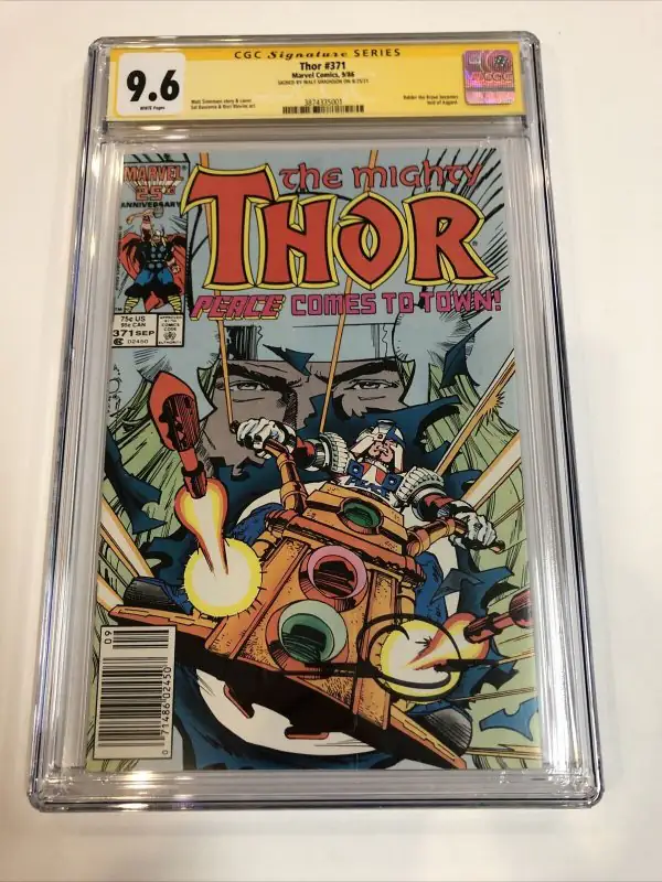 Thor #371 (Marvel Comics, 1986), CGC 9.6 graded comic book, Signature Series label — front cover in its holder