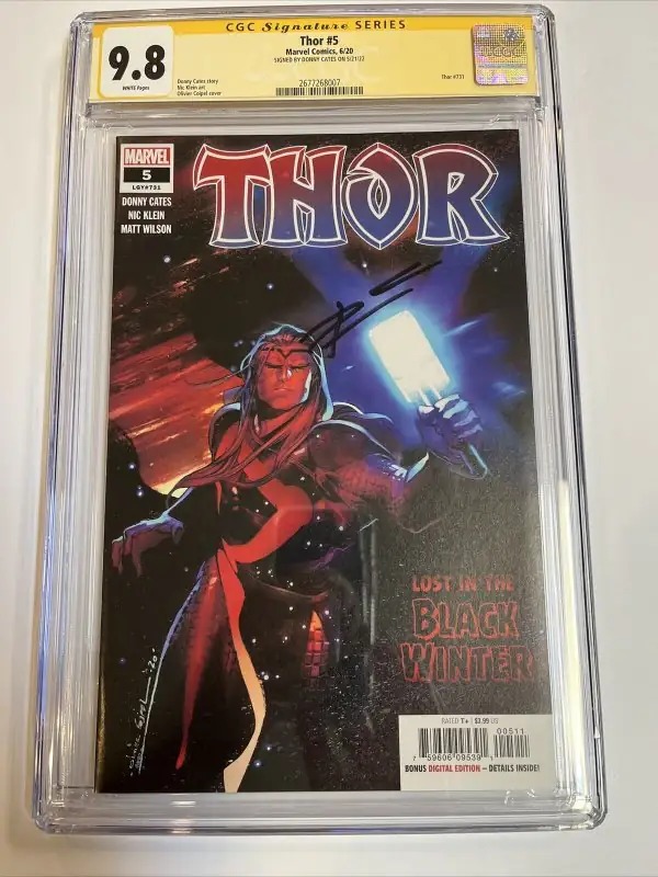 Thor #5 (Marvel Comics, 2020), CGC 9.8 graded comic book, Signature Series label — front cover in its holder