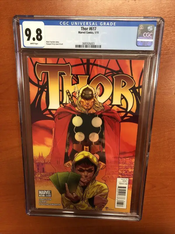 Thor #617 (Marvel Comics, 2011), CGC 9.8 graded comic book, Universal Blue label — front cover in its holder