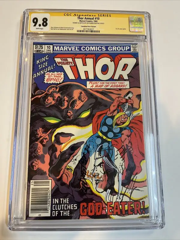 Thor Annual #10 (Marvel Comics, 1982), CGC 9.8 graded comic book, Signature Series label — front cover in its holder