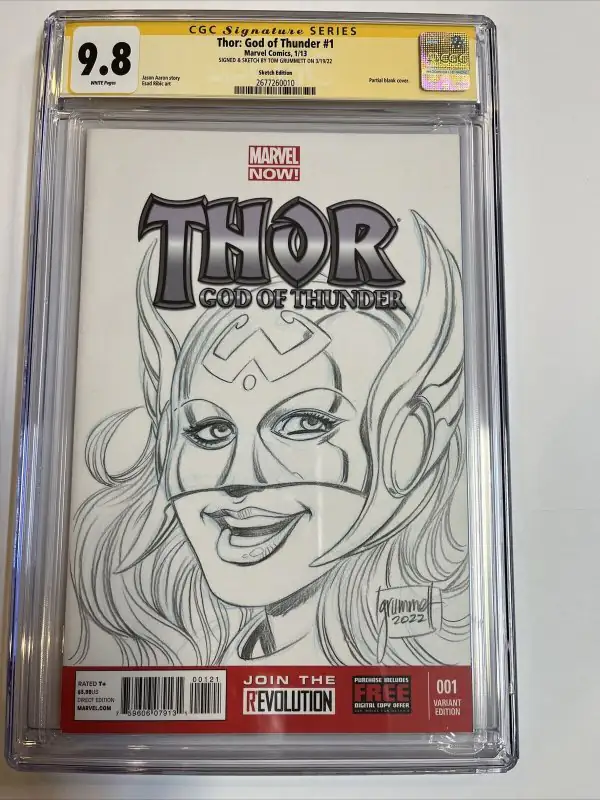 Thor God of Thunder #1 (Marvel Comics, 2013), CGC 9.8 graded comic book, Universal Blue label — front cover in its holder