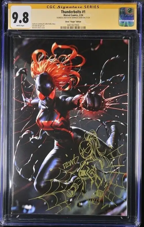 Thunderbolts #1 (Marvel Comics, 2024), CGC 9.8 graded comic book, Signature Series label — front cover in its holder
