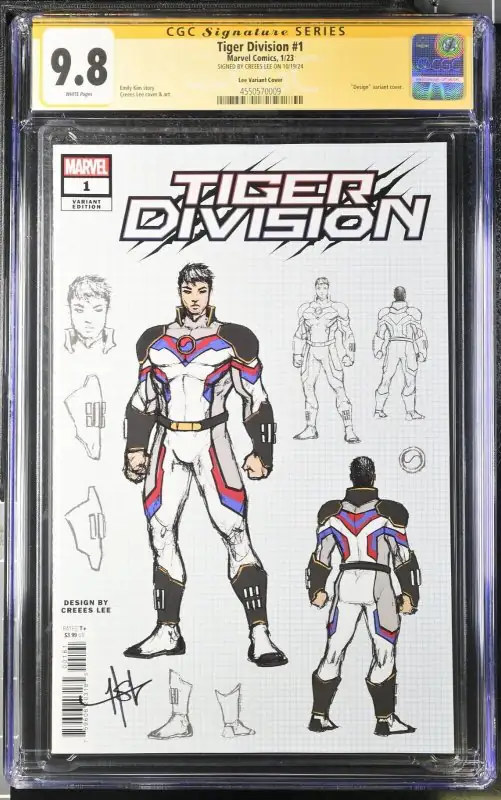 Tiger Division #1 (Marvel Comics, 2023), CGC 9.8 graded comic book, Signature Series label — front cover in its holder