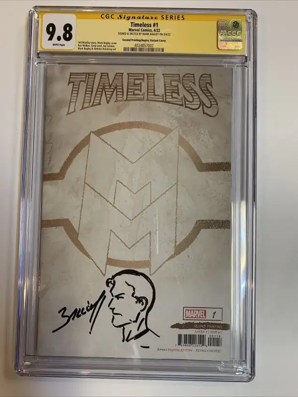 Timeless #1 (Marvel Comics, 2022), CGC 9.8 graded comic book, Signature Series label — front cover in its holder