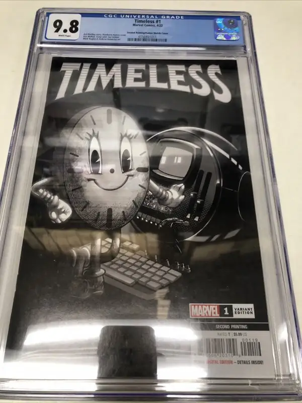 Timeless #1 (Marvel Comics, 2022), CGC 9.8 graded comic book, Signature Series label — front cover in its holder