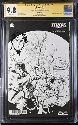 Titans #5 (DC Comics, 2024), CGC 9.8 graded comic book, Signature Series label — front cover in its holder
