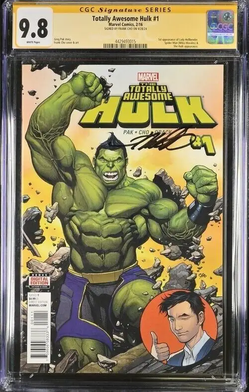 Totally Awesome Hulk #1 (Marvel Comics, 2016), CGC 9.8 graded comic book, Signature Series label — front cover in its holder