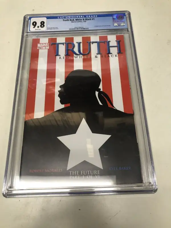 Truth Red , White & Black #1 (Marvel Comics, 2003), CGC 9.8 graded comic book, Universal Blue label — front cover in its holder