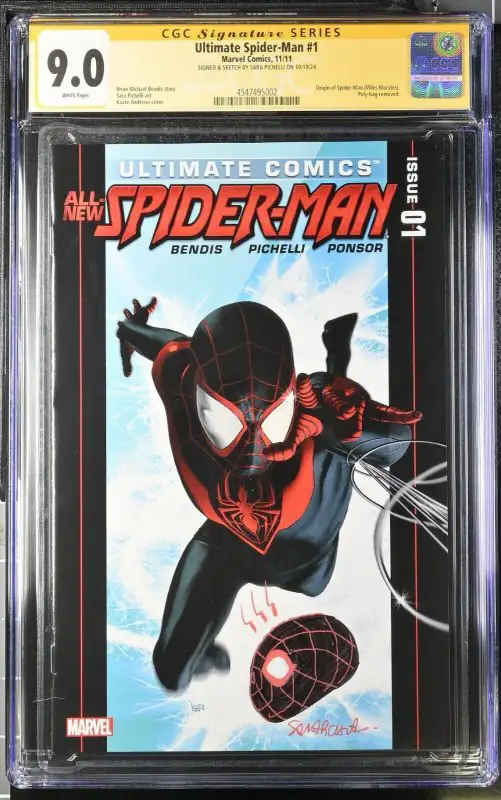 Ultimate Spider-Man #1 (Marvel Comics, 2011), CGC 9.0 graded comic book, Signature Series label — front cover in its holder