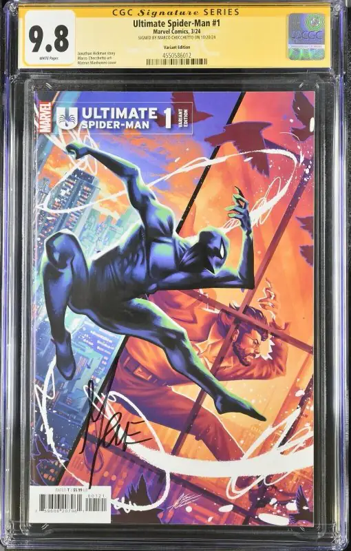 Ultimate Spider-Man #1 (Marvel Comics, 2024), CGC 9.8 graded comic book, Signature Series label — front cover in its holder