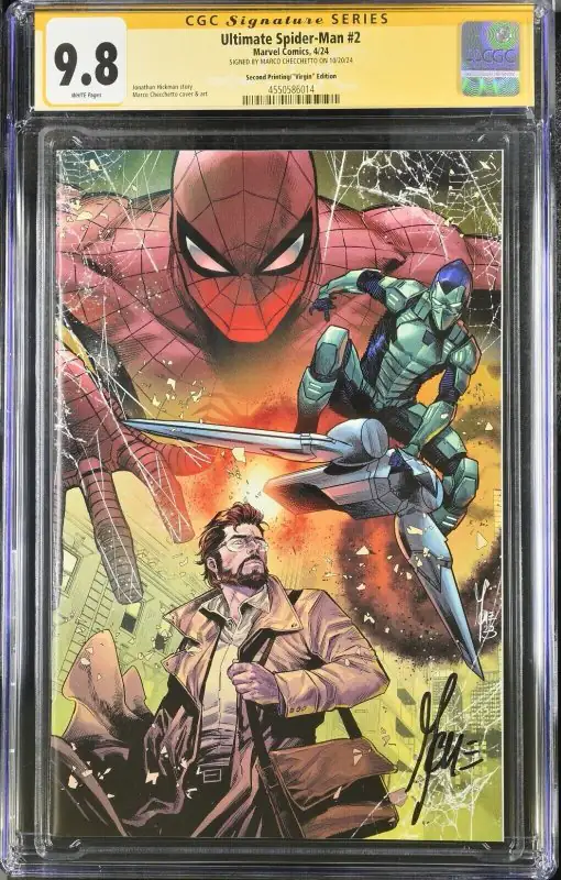 Ultimate Spider-Man #2 (Marvel Comics, 2024), CGC 9.8 graded comic book, Signature Series label — front cover in its holder