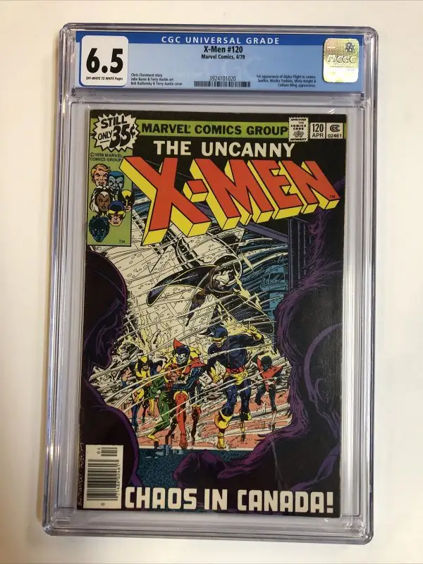 Uncanny X-Men #120 (Marvel Comics, 1979), CGC 6.5 graded comic book, Universal Blue label — front cover in its holder