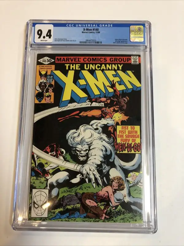 Uncanny X-Men #140 (Marvel Comics, 1980), CGC 9.4 graded comic book, Universal Blue label — front cover in its holder
