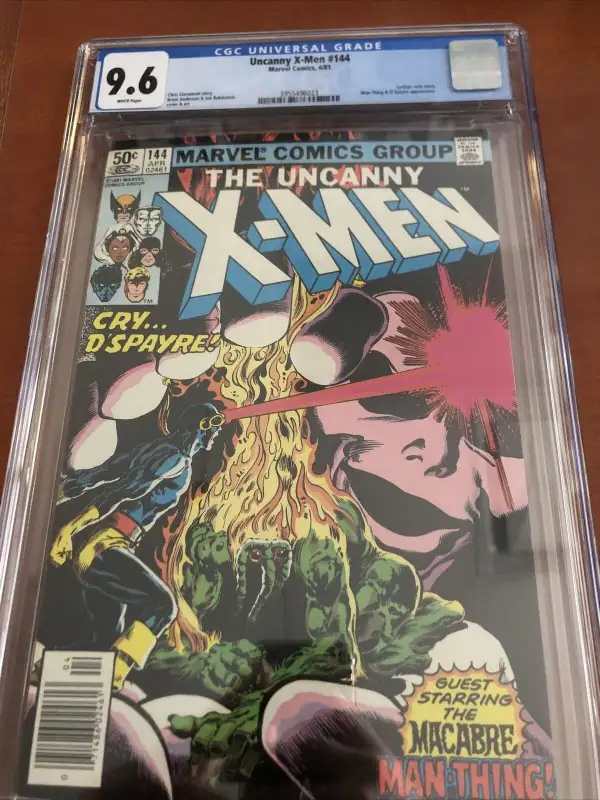Uncanny X-Men #144 (Marvel Comics, 1981), CGC 9.6 graded comic book, Universal Blue label — front cover in its holder
