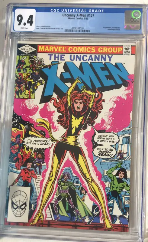 Uncanny X-Men #157 (Marvel Comics, 1982), CGC 9.4 graded comic book, Universal Blue label — front cover in its holder