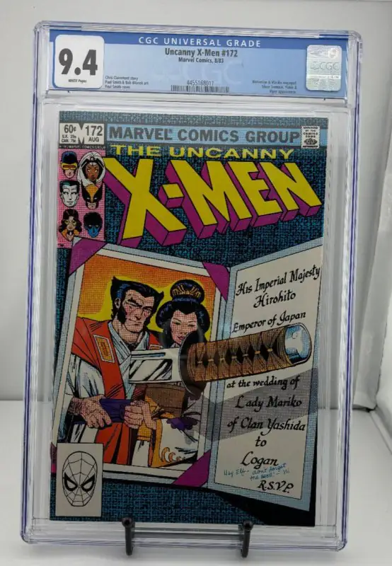 Uncanny X-Men #172 (Marvel Comics, 1983), CGC 9.4 graded comic book, Universal Blue label — front cover in its holder