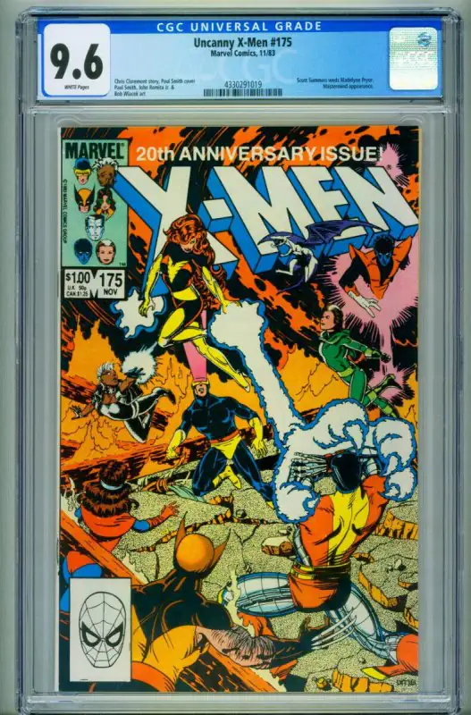 Uncanny X-Men #175 (Marvel Comics, 1983), CGC 9.6 graded comic book, Universal Blue label — front cover in its holder
