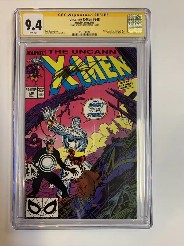 Uncanny X-Men #248 (Marvel Comics, 1989), CGC 9.4 graded comic book, Signature Series label — front cover in its holder