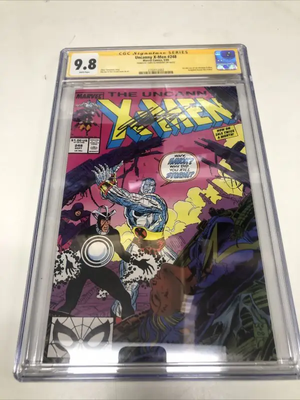 Uncanny X-Men #248 (Marvel Comics, 1989), CGC 9.8 graded comic book, Signature Series label — front cover in its holder