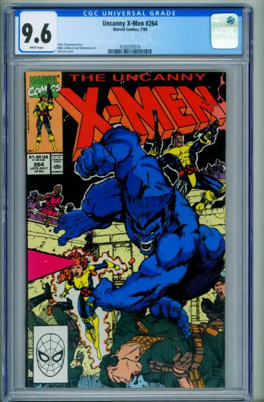Uncanny X-Men #260 (Marvel Comics, 1990), CGC 9.6 graded comic book, Universal Blue label — front cover in its holder