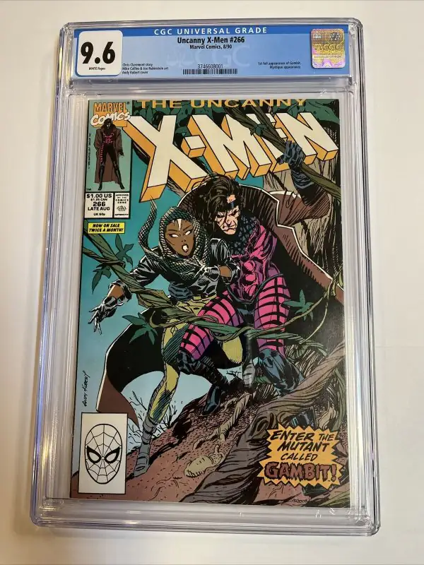Uncanny X-Men #266 (Marvel Comics, 1990), CGC 9.6 graded comic book, Universal Blue label — front cover in its holder