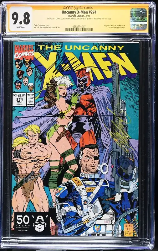 Uncanny X-Men #274 (Marvel Comics, 1991), CGC 9.8 graded comic book, Signature Series label — front cover in its holder