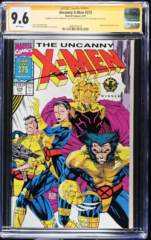 Uncanny X-Men #275 (Marvel Comics, 1991), CGC 9.8 graded comic book, Signature Series label — front cover in its holder