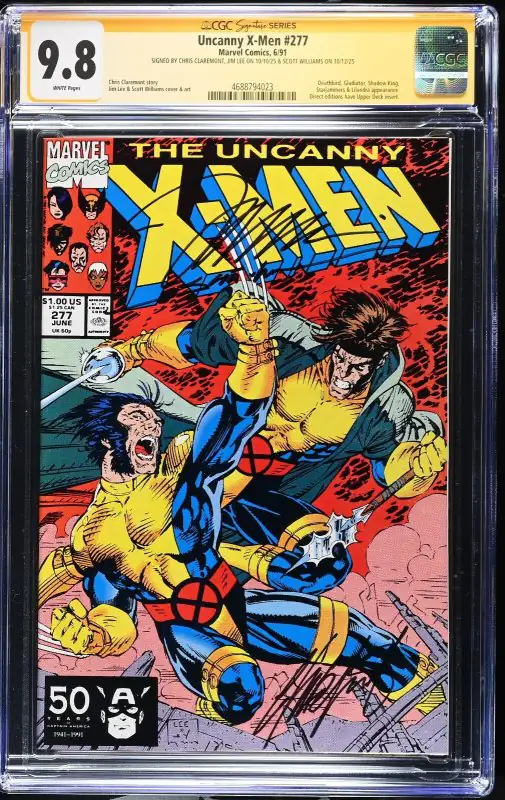 Uncanny X-Men #277 (Marvel Comics, 1991), CGC 9.8 graded comic book, Signature Series label — front cover in its holder