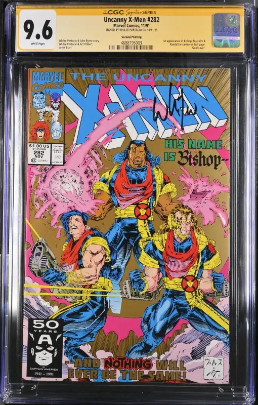 Uncanny X-Men #282 (Marvel Comics, 1991), CGC 9.6 graded comic book, Signature Series label — front cover in its holder