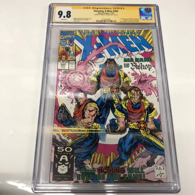 Uncanny X-Men #282 (Marvel Comics, 1991), CGC 9.8 graded comic book, Signature Series label — front cover in its holder