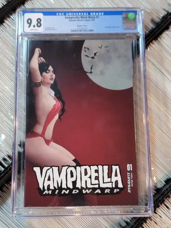 Vampirella Mind Warp #1 (Dynamite Entertainment, 2022), CGC 9.8 graded comic book, Universal Blue label — front cover in its holder