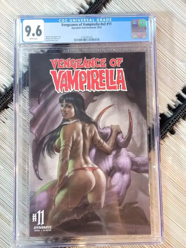 Vengeance of Vampirella #11 (Dynamite Entertainment, 2020), CGC 9.6 graded comic book, Universal Blue label — front cover in its holder