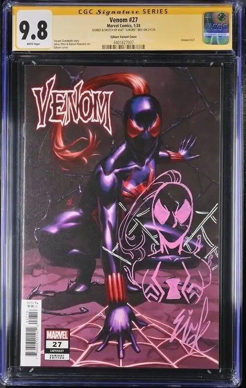 Venom #27 (Marvel Comics, 2024), CGC 9.8 graded comic book, Signature Series label — front cover in its holder