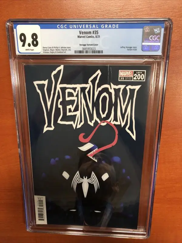 Venom #35 (Marvel Comics, 2021), CGC 9.8 graded comic book, Universal Blue label — front cover in its holder