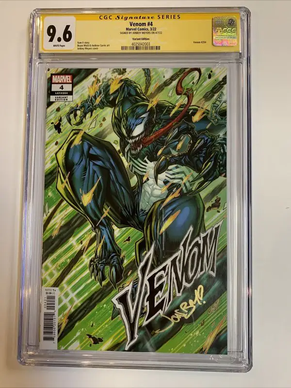 Venom #4 (Marvel Comics, 2022), CGC 9.6 graded comic book, Signature Series label — front cover in its holder