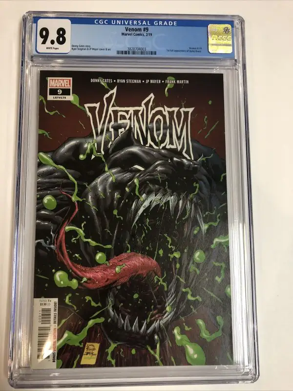 Venom #9 (Marvel Comics, 2019), CGC 9.8 graded comic book, Universal Blue label — front cover in its holder