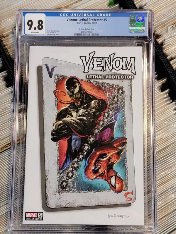 Venom Lethal Protector #5 (Marvel Comics, 2022), CGC 9.8 graded comic book, Universal Blue label — front cover in its holder