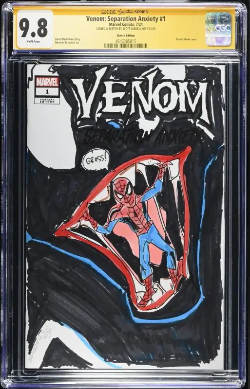 Venom: Separation Anxiety #1 (Marvel Comics, 2024), CGC 9.8 graded comic book, Signature Series label — front cover in its holder