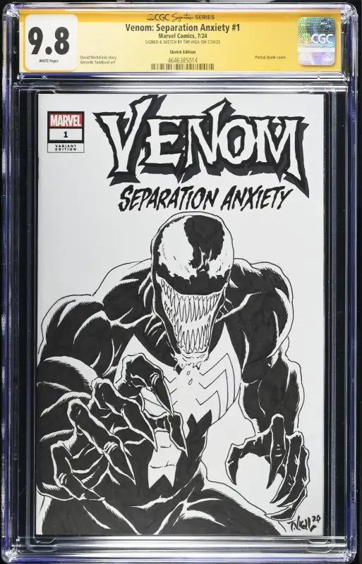 Venom: Separation Anxiety #1 (Marvel Comics, 2024), CGC 9.8 graded comic book, Signature Series label — front cover in its holder