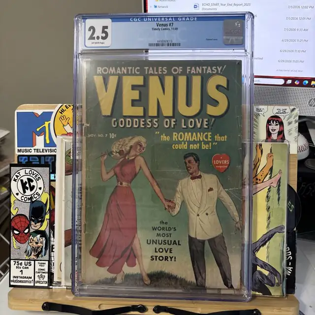 Venus #7 (Timely Comics, 1949), CGC 2.5 graded comic book, Universal Blue label — front cover in its holder