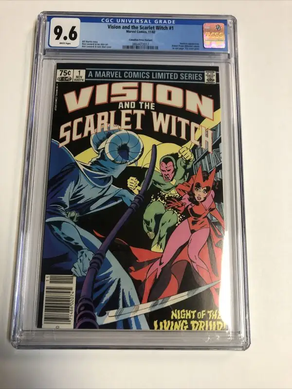 Vision & the Scarlet Witch #1 (Marvel Comics, 1982), CGC 9.6 graded comic book, Universal Blue label — front cover in its holder