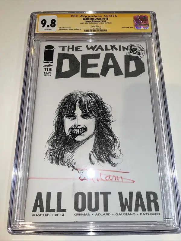 Walking Dead #115 (Image Comics, 2013), CGC 9.8 graded comic book, Signature Series label — front cover in its holder
