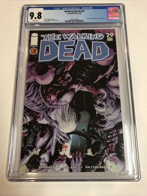 Walking Dead #29 (Image Comics, 2006), CGC 9.8 graded comic book, Universal Blue label — front cover in its holder