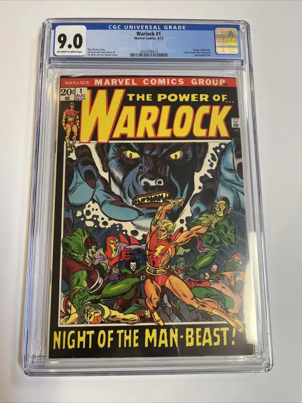 Warlock #1 (Marvel Comics, 1972), CGC 8.5 graded comic book, Universal Blue label — front cover in its holder