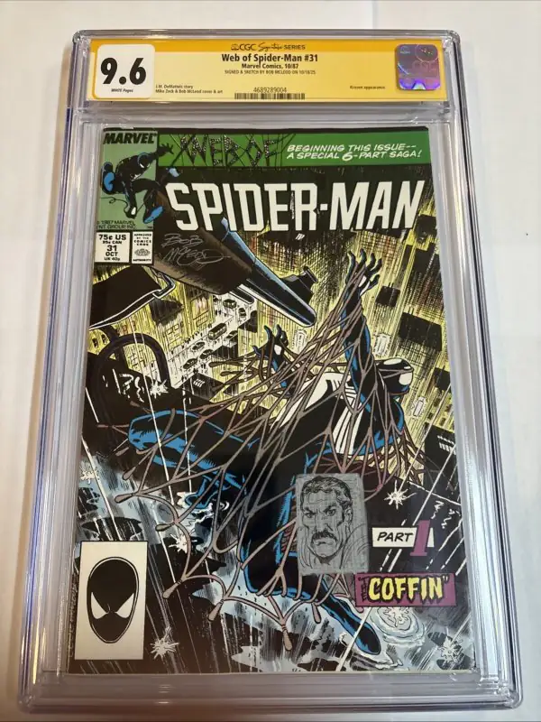 Web of Spider-Man #31 (Marvel Comics, 1987), CGC 9.6 graded comic book, Signature Series label — front cover in its holder