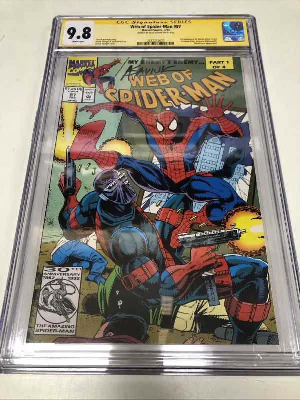 Web of Spider-Man #97 (Marvel Comics, 1993), CGC 9.8 graded comic book, Signature Series label — front cover in its holder
