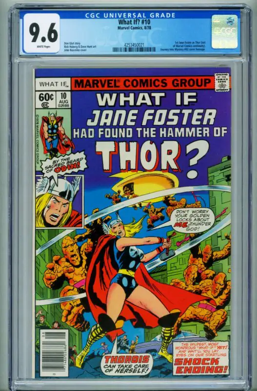 What If #10 (Marvel Comics, 1978), CGC 9.6 graded comic book, Universal Blue label — front cover in its holder