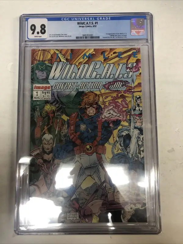 WildC.A.T.S #1 (Image Comics, 1992), CGC 9.8 graded comic book, Universal Blue label — front cover in its holder