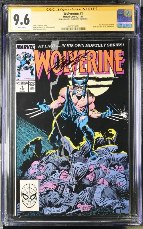 Wolverine #1 (Marvel Comics, 1988), CGC 9.6 graded comic book, Signature Series label — front cover in its holder
